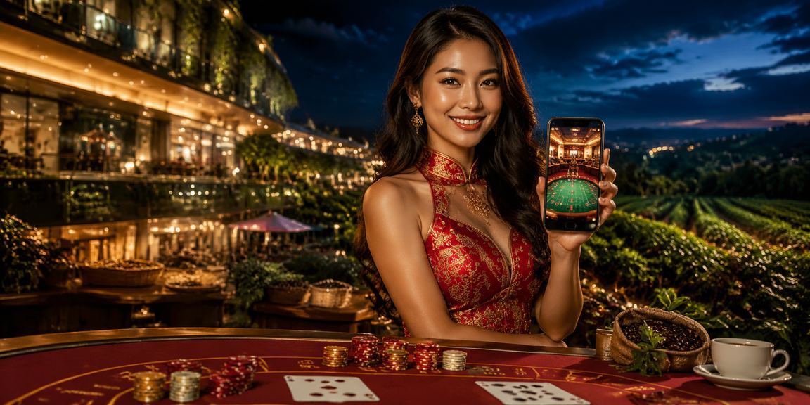Người dùng tại Hà Nội sử dụng ứng dụng casino trên điện thoại bên chiếc nón lá